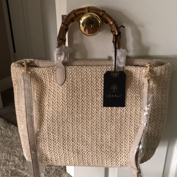 Moda Luxe Handbags - Straw Crossbody Tote Bag
